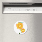 Zwei Sonnenblumen-Pflanze Thunder_Cove Magnet (In Situ (Geschirrspüler))
