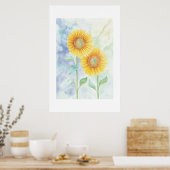 Zwei Sonnenblumen Poster (Küche)