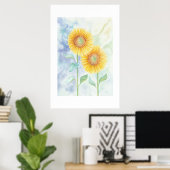 Zwei Sonnenblumen Poster (Heimbüro)
