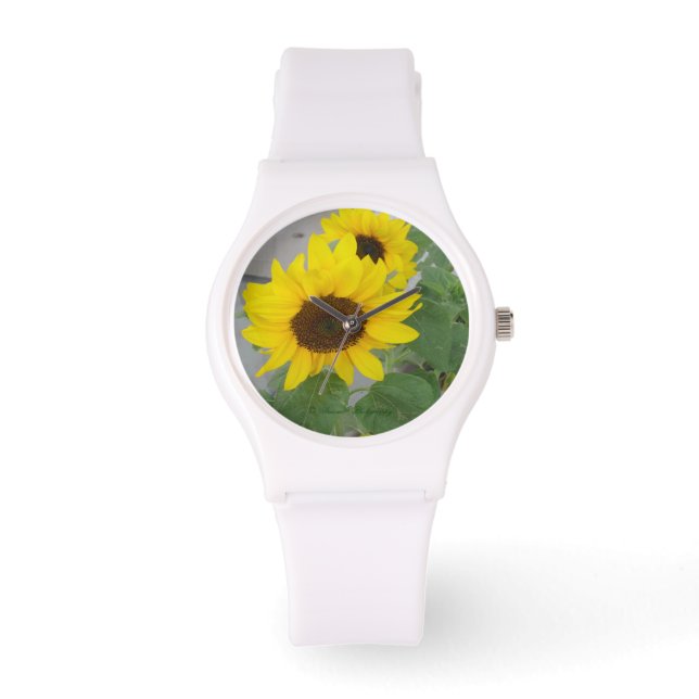 Zwei Sonnenblumen, sportlich Armbanduhr (Vorderseite)