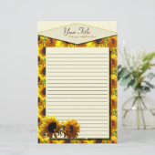 Zwei Sonnenblumen zeichneten Briefpapier (Stehend Vorderseite)