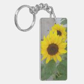 Zwei Sonnenblumenkerne Schlüsselanhänger (Vorderseite links)