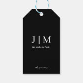 Zwei Soule, ein Herz elegante Schwarz-Weiß-Geschen Geschenkanhänger (Rückseite)