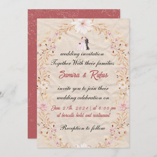 Zwei Soule, ein Herzschlag Einladung (Vorne/Hinten)