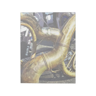 Zwei Sousaphones und Trommeln Notizblock