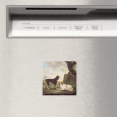 Zwei Spaniels in einer Landschaft Magnet (In Situ (Geschirrspüler))
