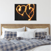 Zwei sparklere Herzen Leinwanddruck (Insitu (Schlafzimmer))