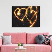 Zwei sparklere Herzen Leinwanddruck (Insitu (Wohnzimmer))