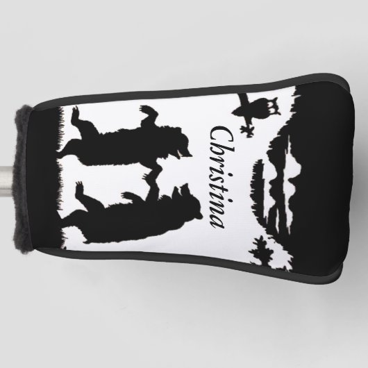 Zwei Spaß beim Tanzen der schwarzen Bären in Bäume Golf Headcover (Vorderseite)