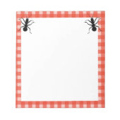 Zwei Spaß Big Black Ameisen rot Karierte Grenze Notizblock (Vorderseite)