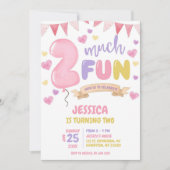 Zwei Spaß GIrl Geburtstag Einladung (Vorderseite)