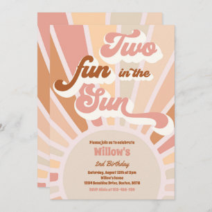 Zwei Spaß in der Sonne Sonnenschein 2. Geburtstag  Einladung