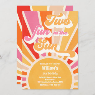 Zwei Spaß in der Sonne Sonnenschein 2. Geburtstag  Einladung