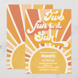 Zwei Spaß in der Sonnensonne 2. Geburtstag Party Einladung