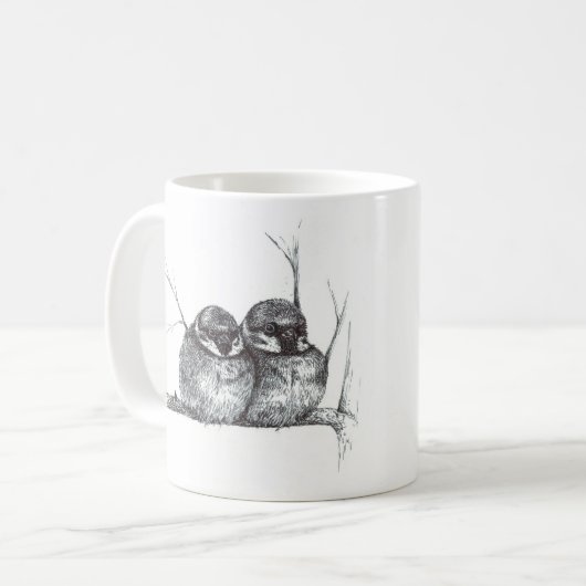 Zwei Spatzen Kaffeetasse (Vorderseite Links)