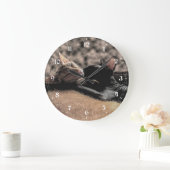 Zwei Sphynx Cats Küssen - Liebe Große Wanduhr (Zuhause)