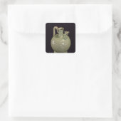 Zwei Spinnweben mit Blattdesign Quadratischer Aufkleber (Tasche)