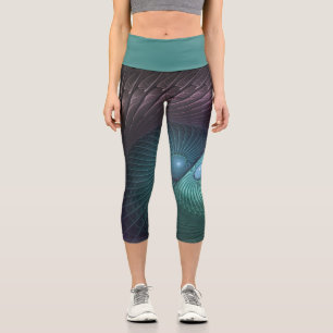 Zwei Spiralen farbenfroh Modernes Abstraktes Frakt Capri Leggings