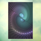 Zwei Spiralen farbenfroh Modernes Abstraktes Frakt Fensteraufkleber (Blatt 3)