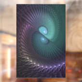 Zwei Spiralen farbenfroh Modernes Abstraktes Frakt Fensteraufkleber (Blatt 2)