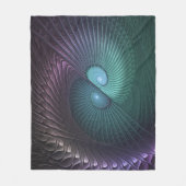 Zwei Spiralen farbenfroh Modernes Abstraktes Frakt Fleecedecke (Vorderseite)