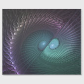 Zwei Spiralen farbenfroh Modernes Abstraktes Frakt Geschenkpapier (Flach)