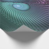 Zwei Spiralen farbenfroh Modernes Abstraktes Frakt Geschenkpapier (Ecke)