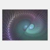 Zwei Spiralen farbenfroh Modernes Abstraktes Frakt Geschenkpapier Set (Vorderseite 2)