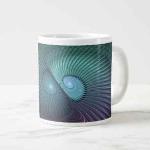 Zwei Spiralen farbenfroh Modernes Abstraktes Frakt Jumbo-Tasse