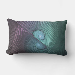 Zwei Spiralen farbenfroh Modernes Abstraktes Frakt Kissen Für Draußen