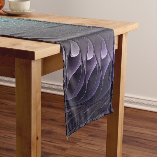 Zwei Spiralen farbenfroh Modernes Abstraktes Frakt Kurzer Tischläufer (Beispiel)