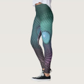 Zwei Spiralen farbenfroh Modernes Abstraktes Frakt Leggings (Links)