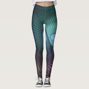 Zwei Spiralen farbenfroh Modernes Abstraktes Frakt Leggings