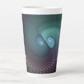 Zwei Spiralen farbenfroh Modernes Abstraktes Frakt Milchtasse (Vorderseite)