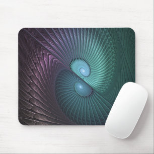 Zwei Spiralen farbenfroh Modernes Abstraktes Frakt Mousepad