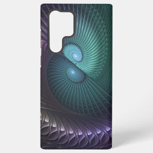 Zwei Spiralen farbenfroh Modernes Abstraktes Frakt Samsung Galaxy Hülle