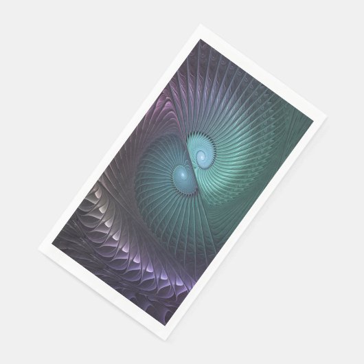 Zwei Spiralen farbenfroh Modernes Abstraktes Frakt Serviette (Ecke)