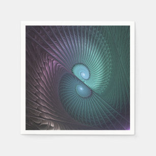 Zwei Spiralen farbenfroh Modernes Abstraktes Frakt Serviette