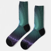 Zwei Spiralen farbenfroh Modernes Abstraktes Frakt Socken (Linkes Detail)