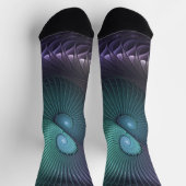 Zwei Spiralen farbenfroh Modernes Abstraktes Frakt Socken (Oben)