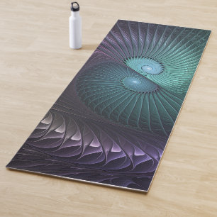 Zwei Spiralen farbenfroh Modernes Abstraktes Frakt Yogamatte