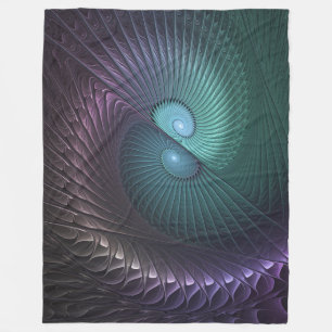 Zwei Spiralen Farbige Moderne Abstrakte Fraktal Ku Fleecedecke