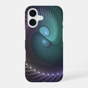 Zwei Spiralen Farbige Moderne Abstrakte Fraktal Ku iPhone 16 Hülle