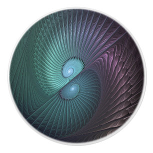Zwei Spiralen Farbige Moderne Abstrakte Fraktal Ku Keramikknauf