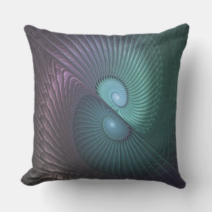 Zwei Spiralen Farbige Moderne Abstrakte Fraktal Ku Kissen
