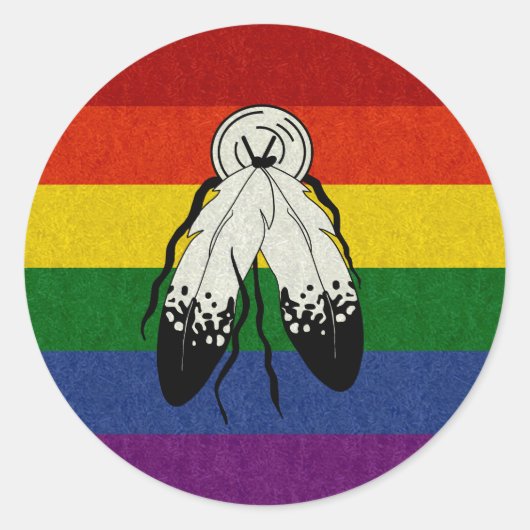 Zwei-Spirituosen-Flag farbige Hintergrundgestaltun Runder Aufkleber (Vorderseite)