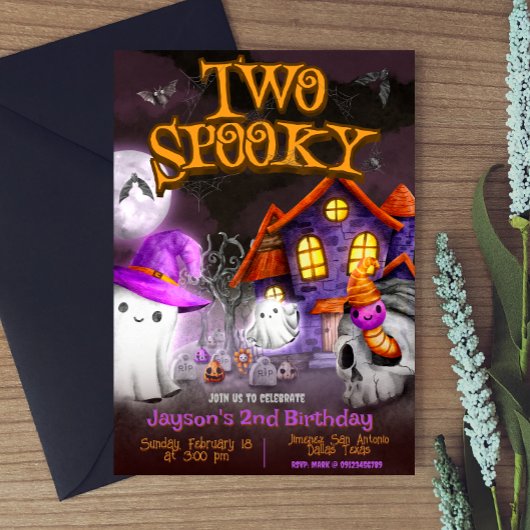 Zwei Spooky - 2. Geburtstag Einladung