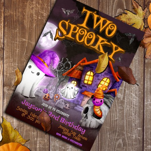 Zwei Spooky - 2. Geburtstag Einladung