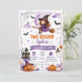 Zwei spooky 2. Geburtstag Einladung (Stehend Vorderseite)