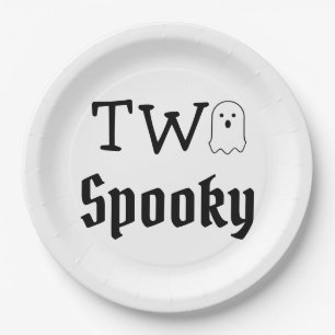 Zwei Spooky 2. Geburtstag Pappteller
